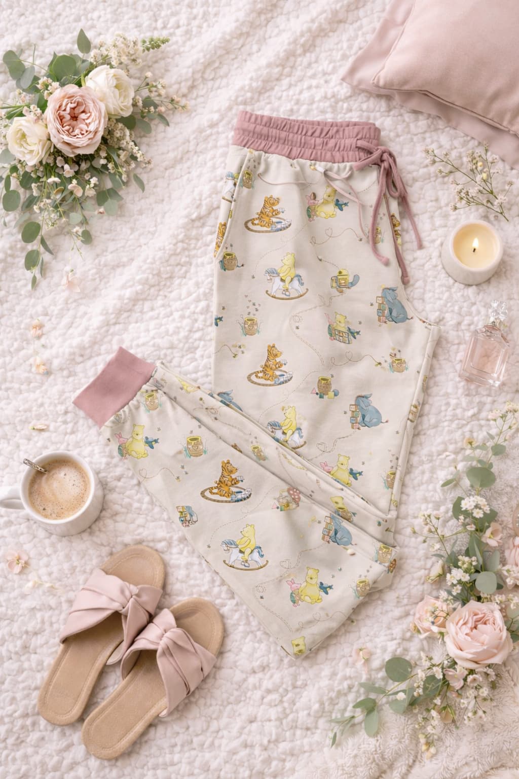 Classic Pooh & Friends Bamboo Pajamas Adult Pants for Moms – Blush
