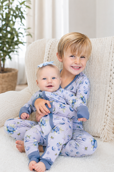 Blueberry Bamboo Pajamas Two-Piece Set for Toddlers & Kids
