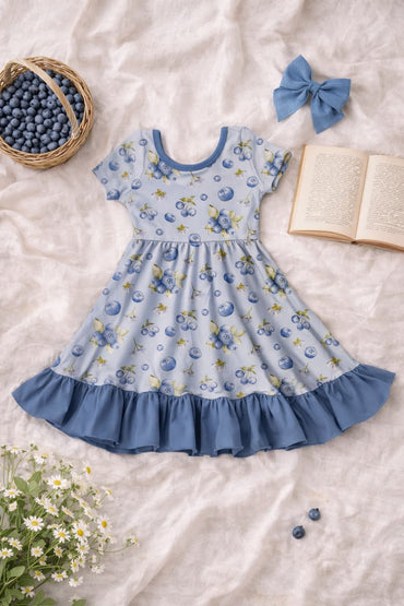 Blueberry Bamboo Twirl Dress for Toddlers & Kids