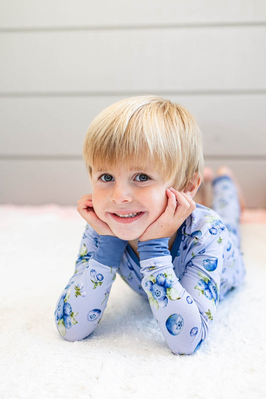 Blueberry Bamboo Pajamas Two-Piece Set for Toddlers & Kids