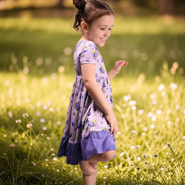 Blueberry Bamboo Twirl Dress for Toddlers & Kids