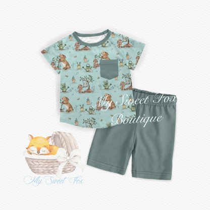 PREORDER "Tending the Heart" Pocket Tee + Shorts