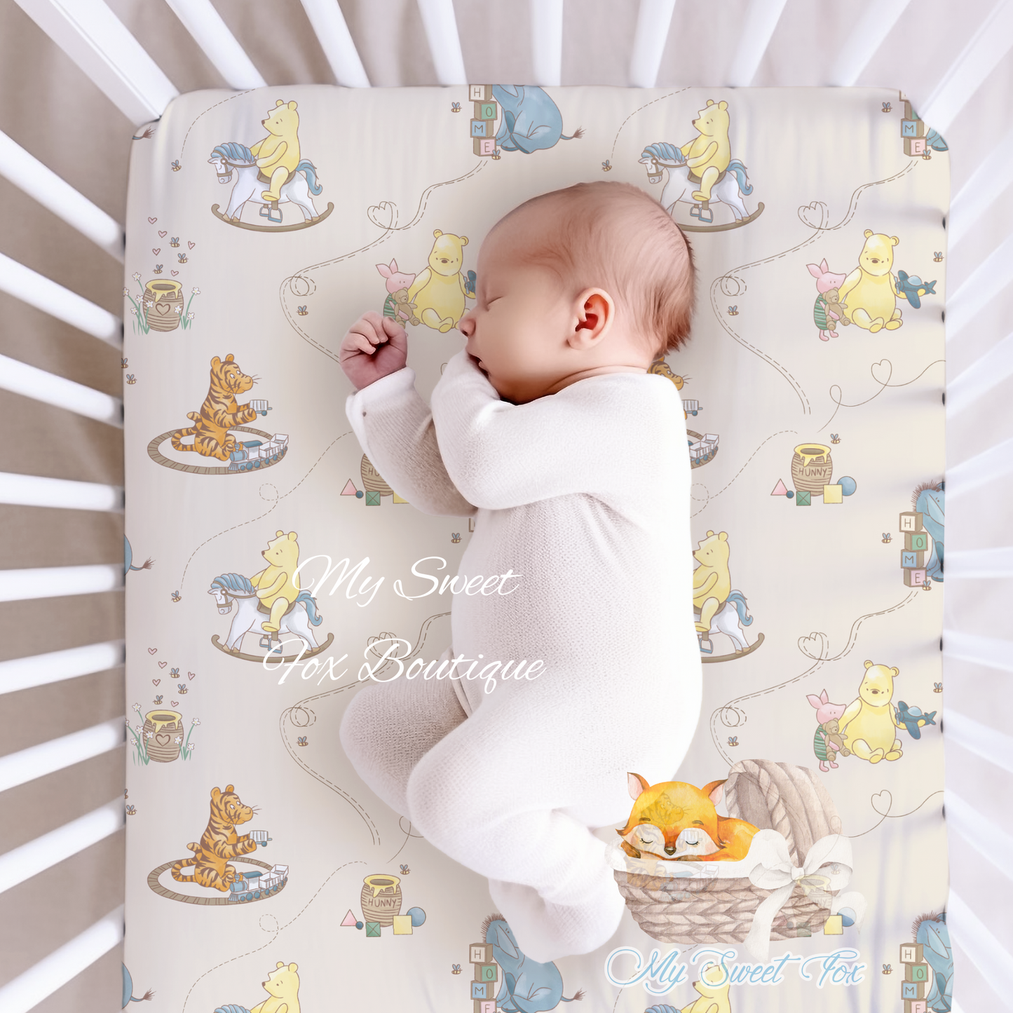 Classic Pooh & Friends Bamboo Sheets for Newborns and Babies