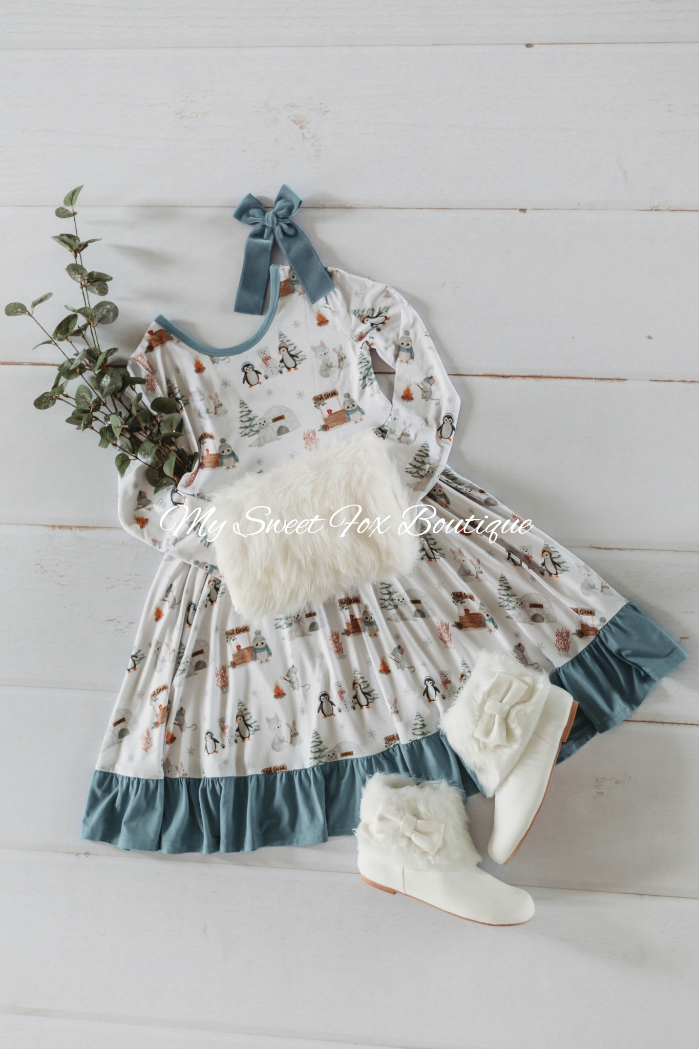 Arctic Joy: Ruffle Twirl Dress