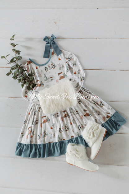 Arctic Joy: Ruffle Twirl Dress