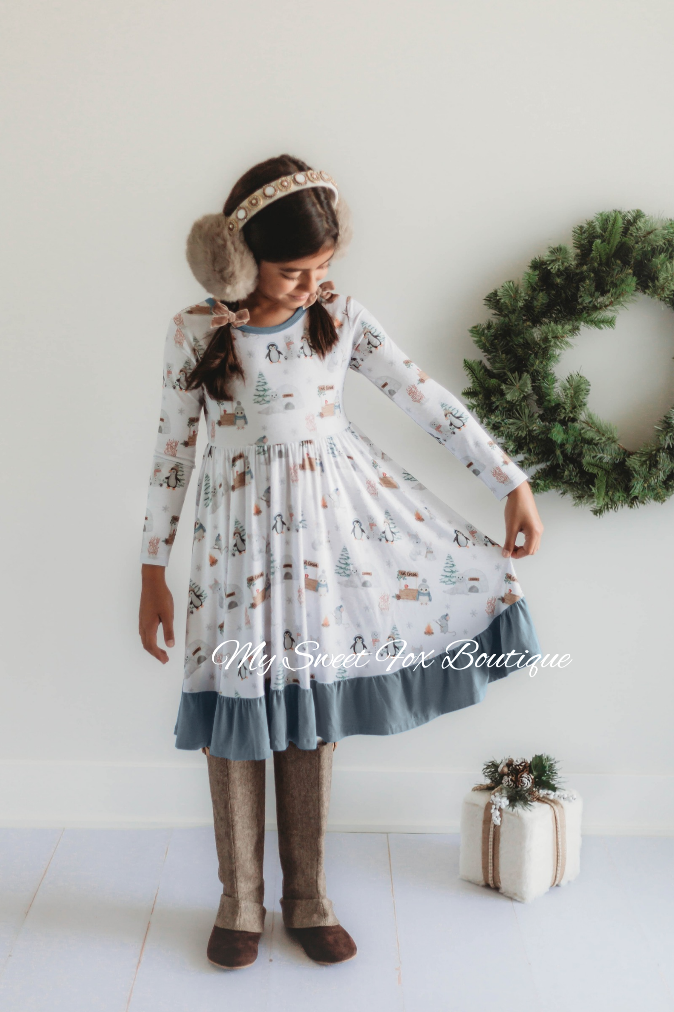 Arctic Joy: Ruffle Twirl Dress