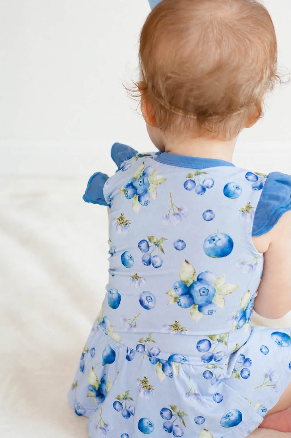 Blueberry Bamboo Twirl Dress Bodysuit for Babies