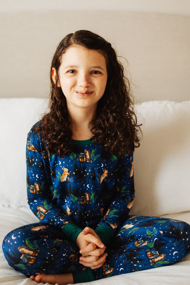 bamboo pajamas woodland bamboo pajamas set woodland animal night sky 
