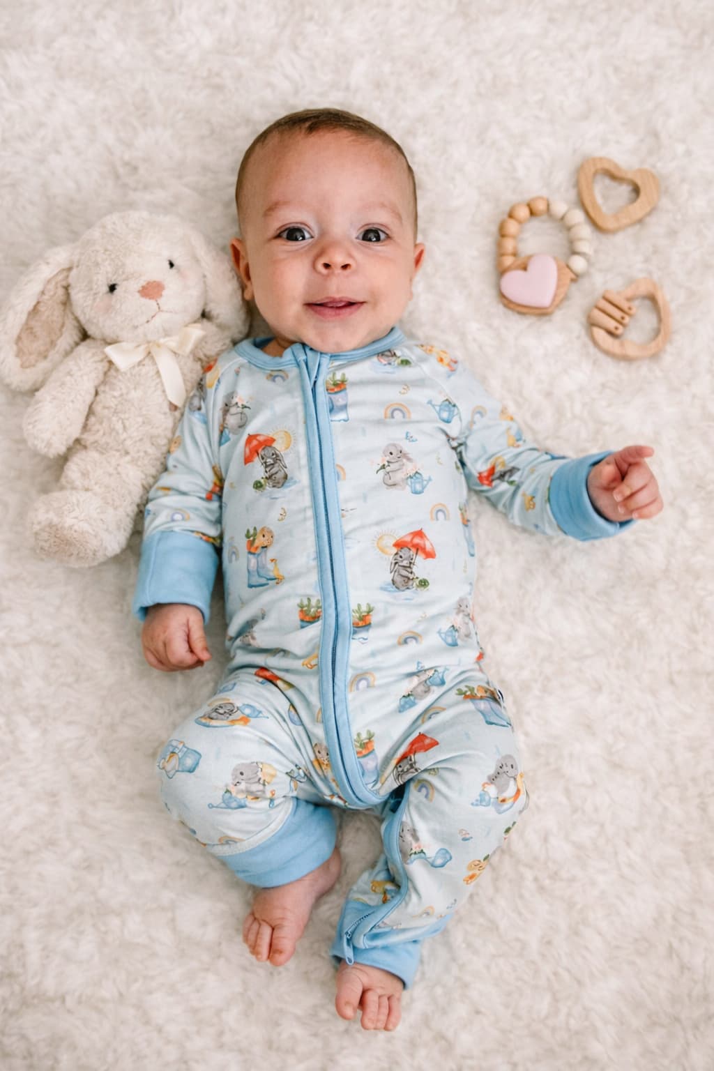 bamboo sleeper rainbow baby bamboo pajams with bunny rainbow bamboo jammie